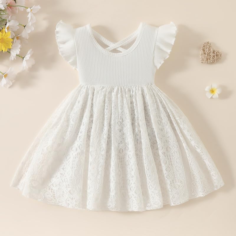 Toddler Girl Tulle Dress Summer Ruffle Sleeveless Baby Girl Fashion Casual Dresses 3 Months-3T2