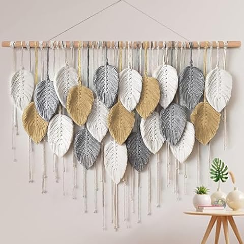 LOMOHOO Macrame Wall Hanging,Boho Home Decor,Bohemian Woven Decoration for Bedroom Living Room Apartment Dorm Gallery Perfect Handmade Gift Ideas 39" W x 30.7" L Cover