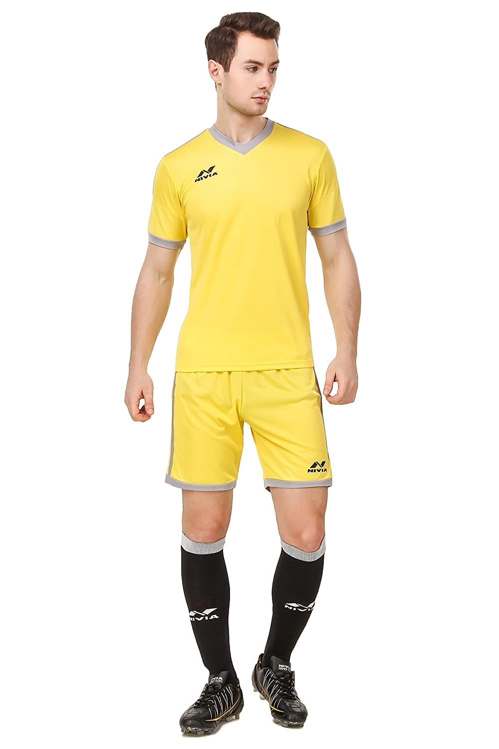 Nivia Ultra Football Jersey Set for Men (XS, Lemon Yellow/Black