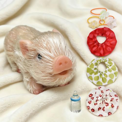Muñeca cerdito realista de silicona de 13 cm miniatura 1