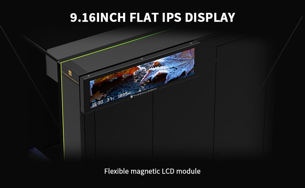 Image of Trofeo Vision 9.16 LCD Black, 9.16-inch Full-Color LCD Magnetic Display Screen, 1920x480 Resolution, Easy to Install,Master CPU /GPU Temperature(Black)