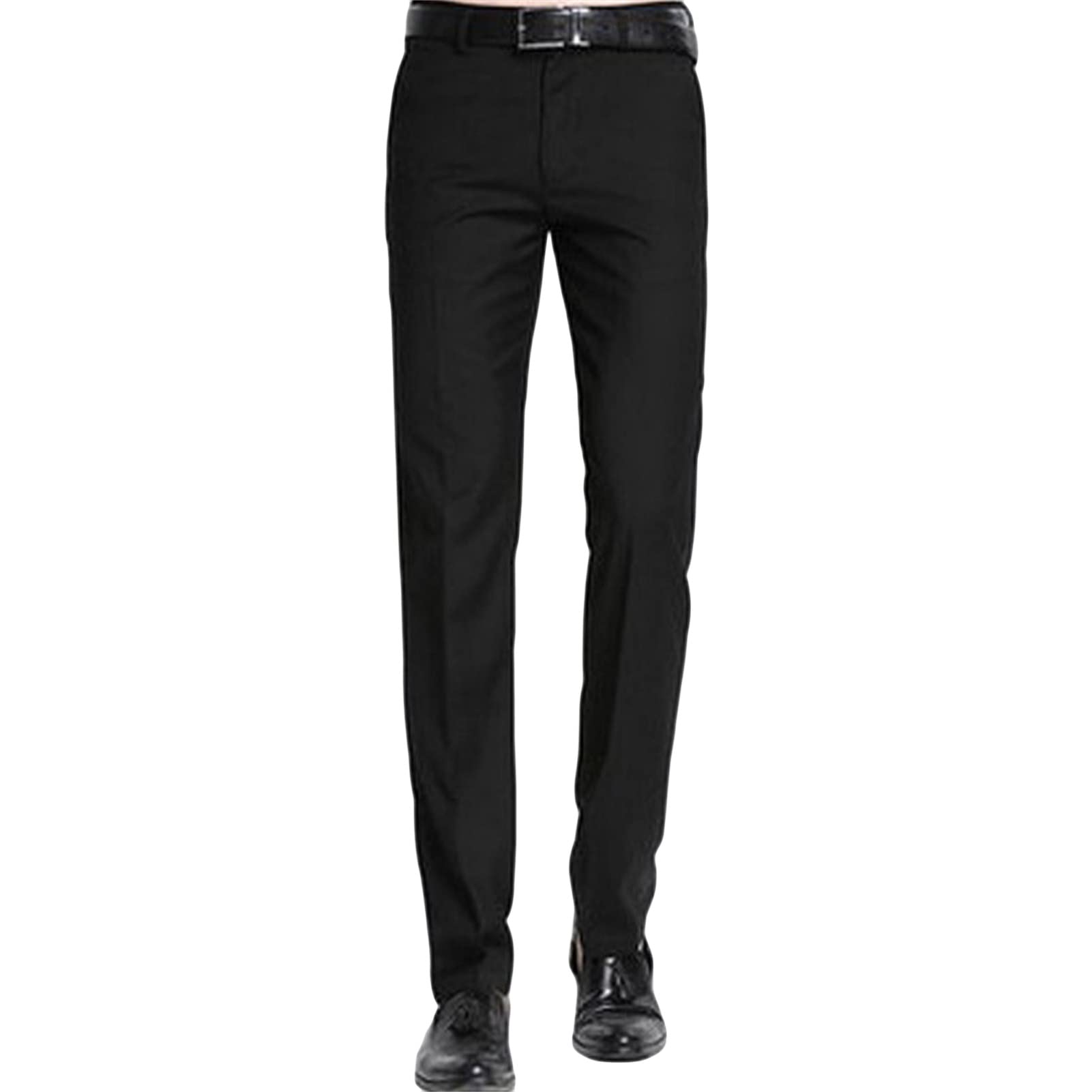 Mens Stylish Slim Fit Stretch Pant Classic Skinny Fit Flat Front Dress Pant Business Lightweight Casual Trousers