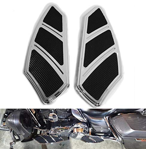 HTTMT H1315- Chrome Groove Rider Front FootBoard Floorboard Compatible with Harley Touring Softail 84-15