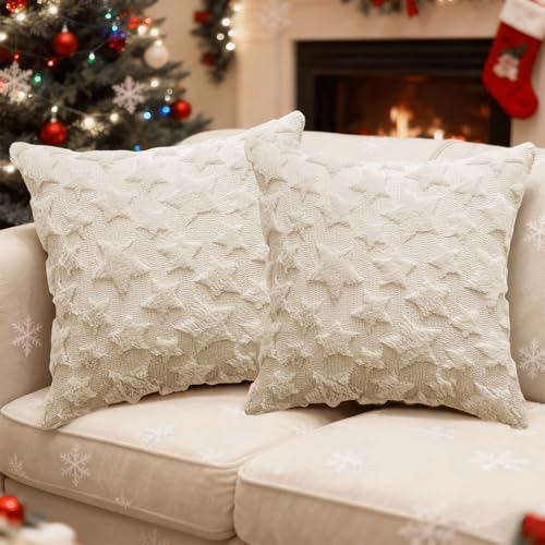 KERANEET Kissenbezug Weihnachten 45x45 Weihnachtskissenbezug 2 Stück...