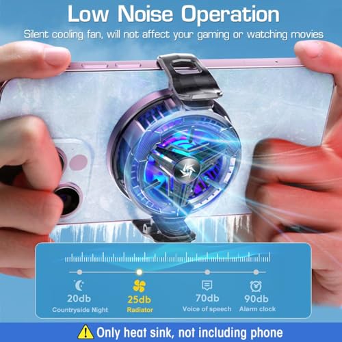 Careflection Phone Cooler Gaming Fan,Phone Cooler For Gaming,Led Gaming Mobile Cooler Fan With Digital Display,Phone Radiator Case For Iphone... - Image 6