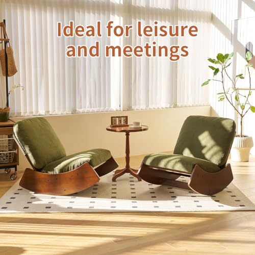 Sillón mecedor tapizado plegable verde miniatura 6