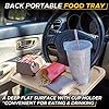 EcoNour 2 in 1 Car Steering Wheel Desk (Beige) | Steering Wheel Tray for Laptop, Eating, Drinks | Rectangular ABS Car Tray with Pen Holder & Cup Holder #3