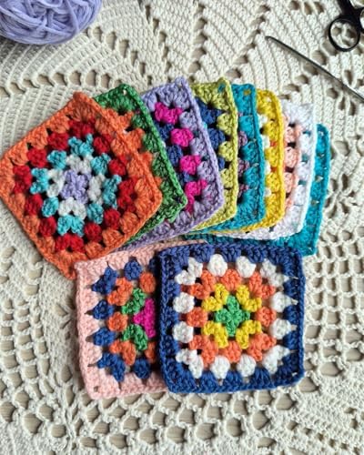 Crochet Granny Square Doily Appliques Embellishments, Scrap Booki...