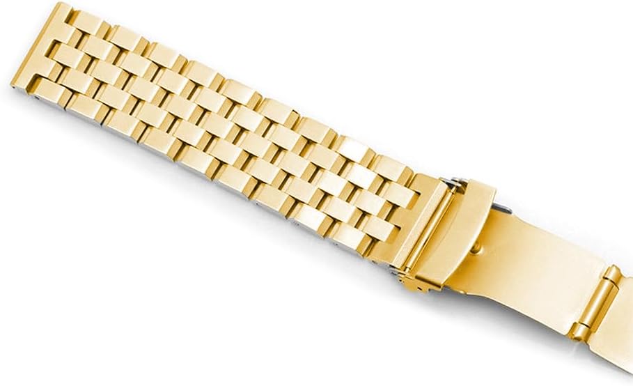 Kai Tian Metal Watch Bands for Men Women Solid Stainless Steel Watch Band 18 20 22 24 26mm Watch Bracelet Strap with Deployment Double Lock Black Silver Blue Gold