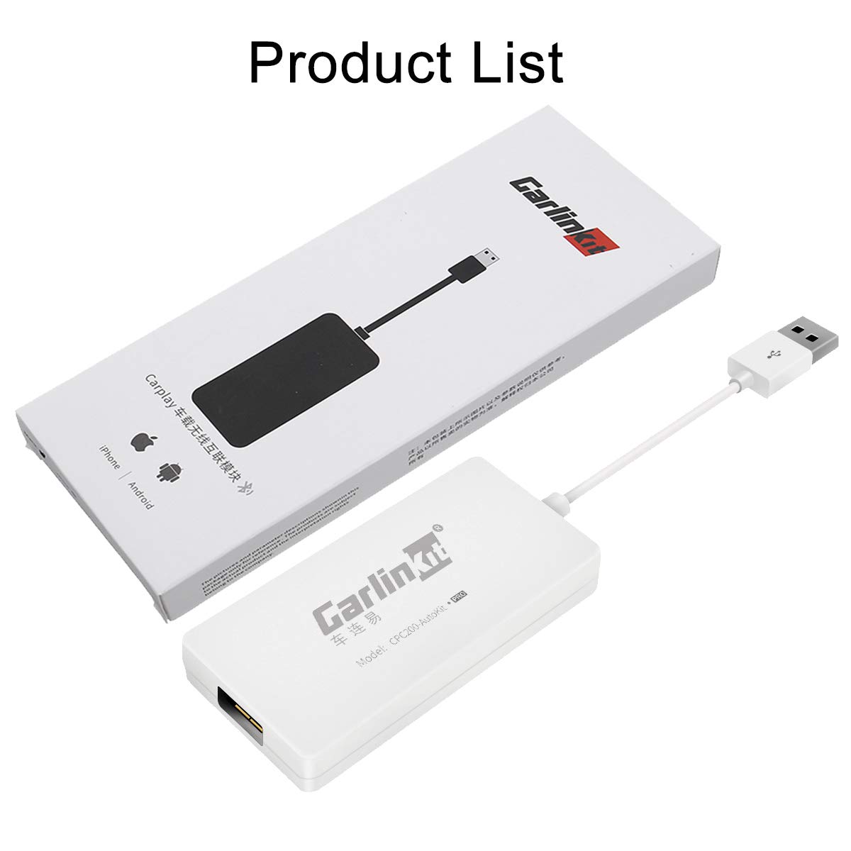 YONGYAO Bluetooth inalámbrico Pantalla Dongle White para el Modo Carplay iPhone y el Modo Carplay Android