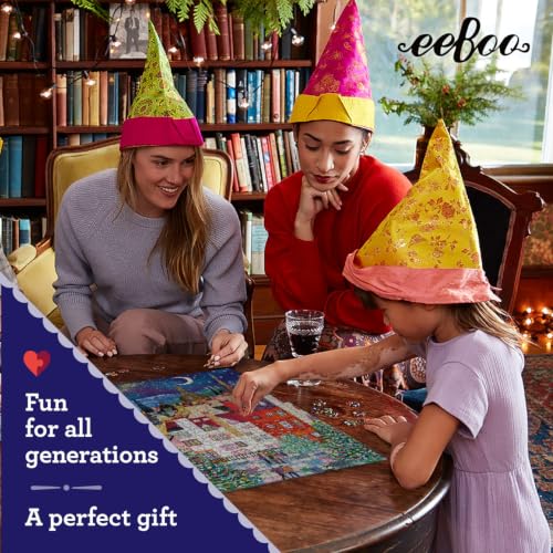 Image of eeBoo Christmas in Edinburgh 1000 Piece Square Jigsaw Puzzle, 23 inch x 23 inch