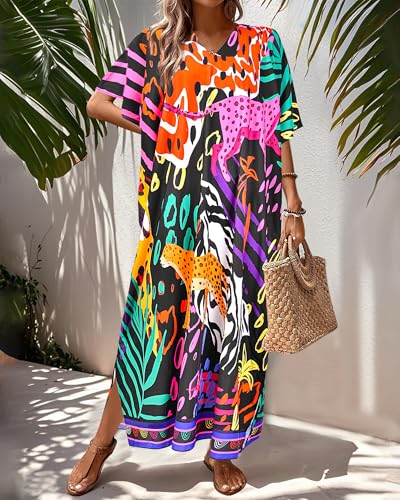 Kaftan Dresses for Women Plus Size Bathing Suit Caftans Swimsuit Cover up Maxi Beach Dress Loungewear3