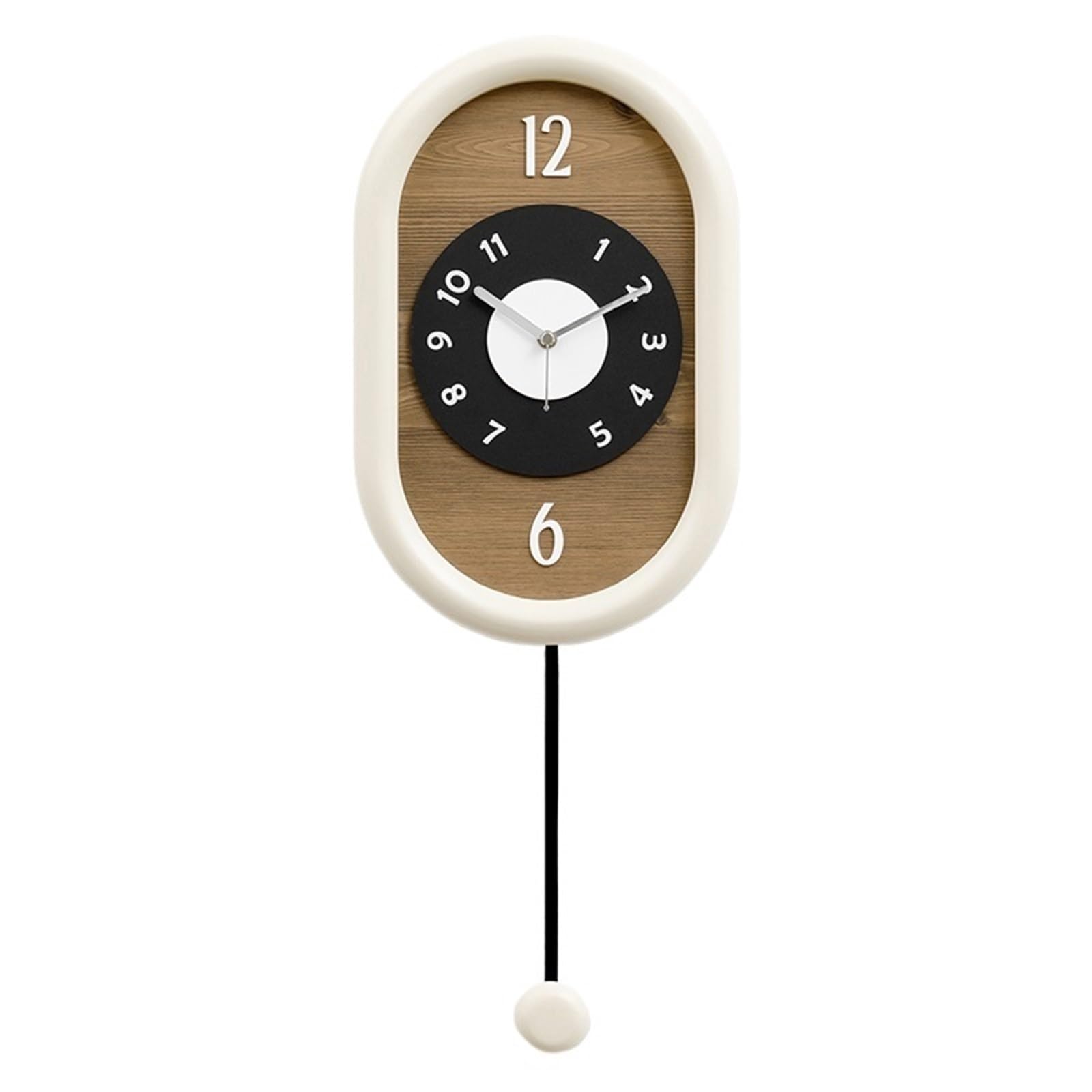 DFHS46JK Wall Decor Cream style irregular graphic wall clock quiet living room home hanging for living room decor(Cream Brown - Swing Style)