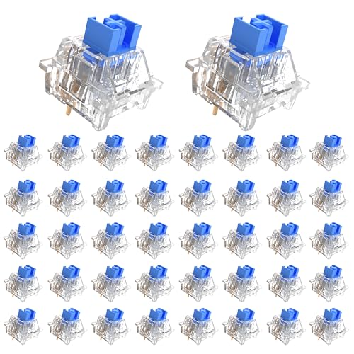 Outemu 45PCS Crystal Blue Clicky Mechanical Keyboard...