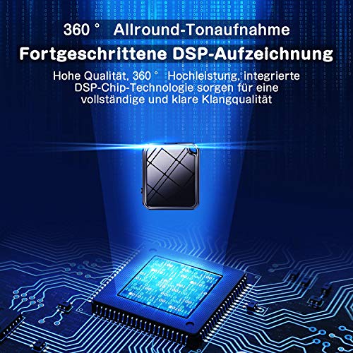 Mini-Diktiergerät QZT: Kompaktes Aufnahmegerät mit 16 GB Speicher