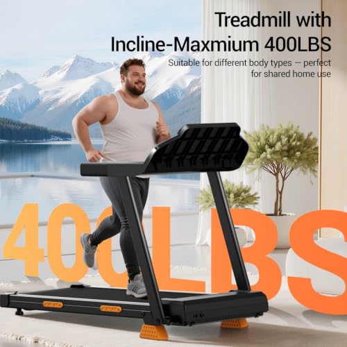 Image of 16% Incline Treadmills for Home, Foldable Treadmill with Incline