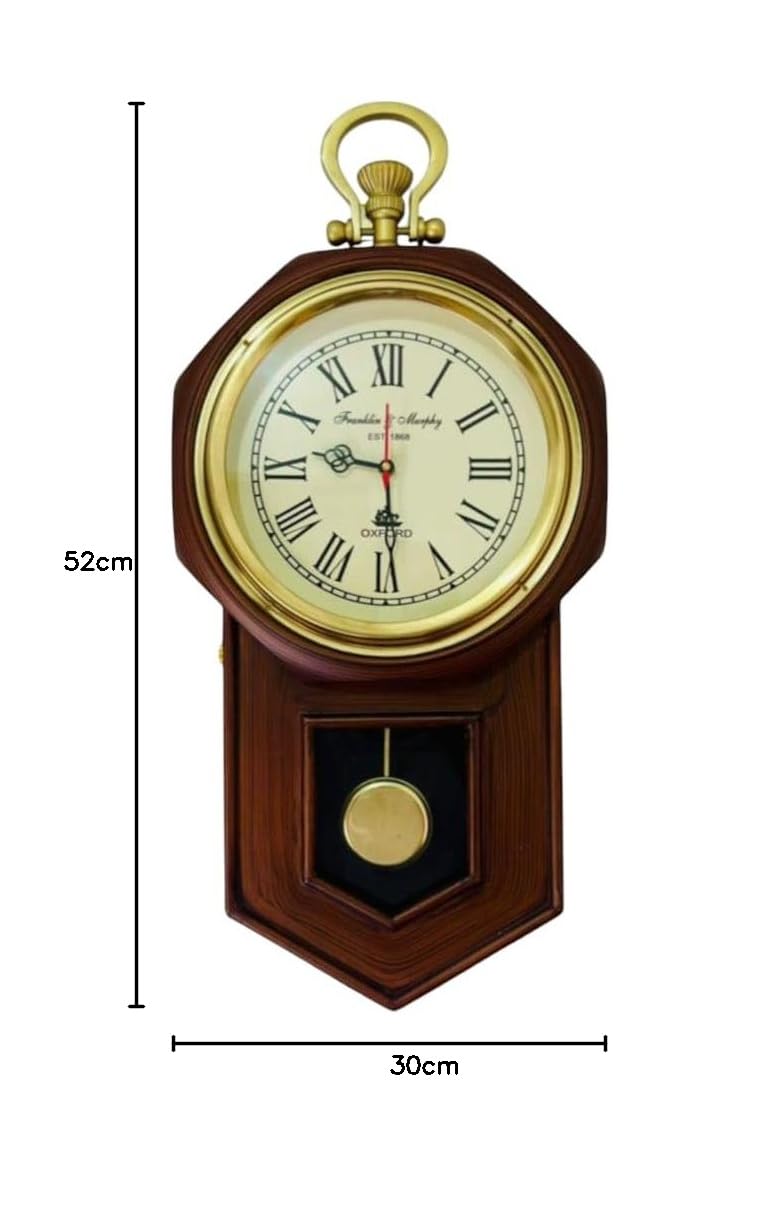 Franklin & Murphy Vintage Wall Clock - Pendulum & Roman Numerals -8 Franklin & Murphy Vintage Wall Clock - Pendulum & Roman Numerals -8