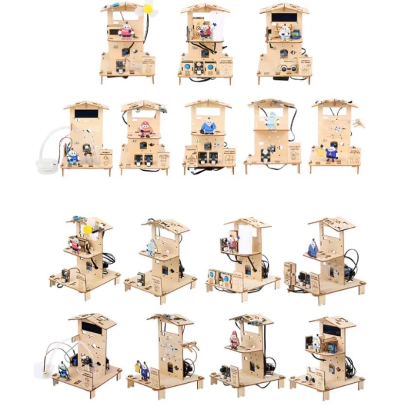 Image of ACEBOTT 3-in-1 Smart Home STEM Kit for Kids 8-14 | ESP32 Controller Board | Arduino, ACECode & Python Programming | Smart Home Learning Kit - Level 1 QE023
