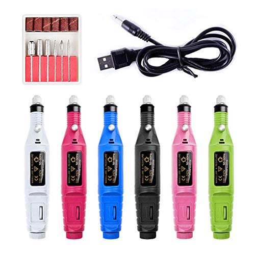 Kit eléctrico portátil para uñas con 6 piezas y pulidor miniatura 1