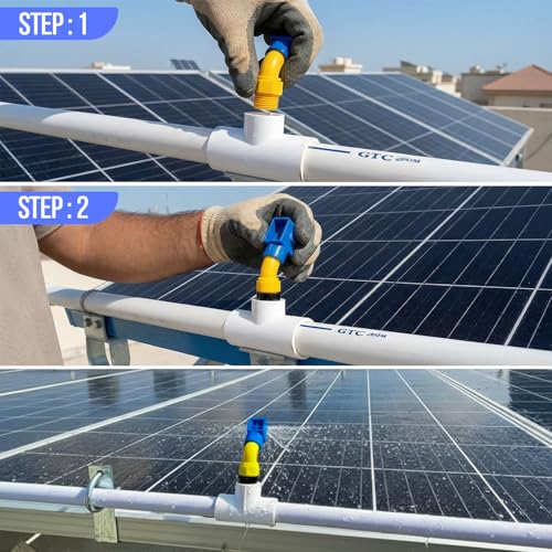 Image of Solar Panel Cleaning Sprinkler Shower - 1 /2 Inch Standard Size, High-Pressure Nozzle, Durable & Efficient Water Spray for Optimal Solar Panel Cleaning (Pack of 5)