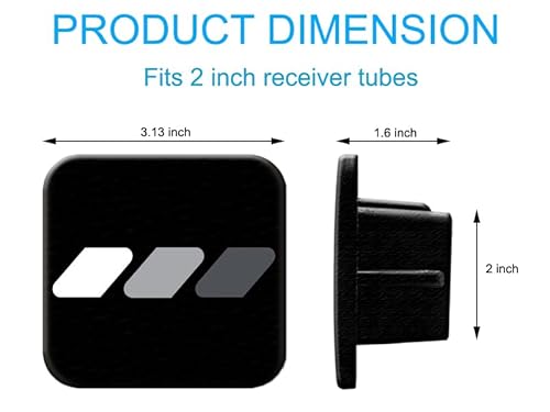 2 Inch Tri-Color 3 Color Logo Trailer Hitch Tube Cover Plug Cap, Rubber Receiver Tube Hitch Plug Compatible With Toyota Car Accessories. (White Gray A) #TOP3