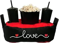 Almofada Porta Pipoca Bicolor Casal Namorados Love Forever Cor:Preto