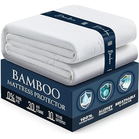 100% Waterproof Bamboo Mattress Protector King Cover