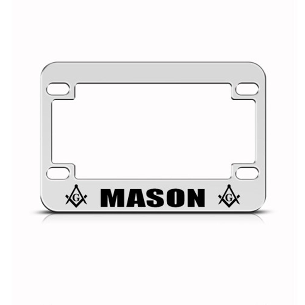 Masonic Mason Moson Logo Metal Bike Motorcycle License Plate Frame Holder