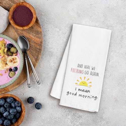 Funny Kitchen Towels 16x24 - Funny Dish Towels for Kitchen, Adult Humor, Sarcastic Gifts, Bathroom Decor, Good Morning Sunshine Hand Towels