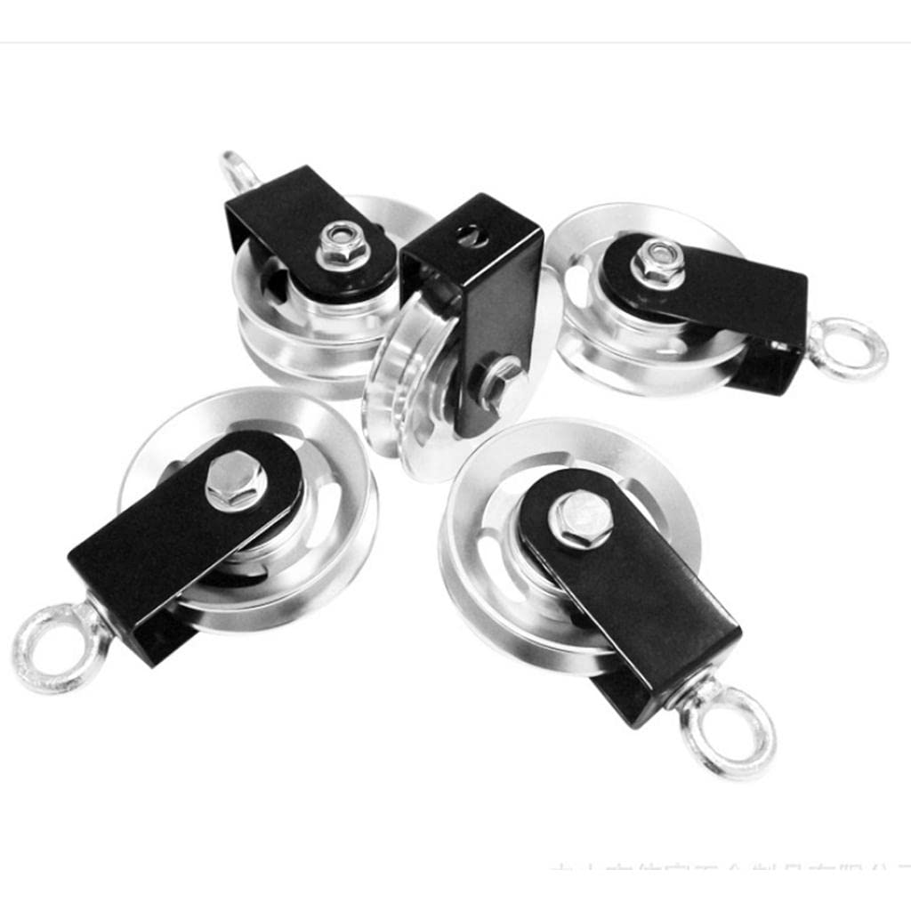 Fitness Cable Build de Polea Giratoria Bloque de Elevación con Rueda Única Cuerda para Entrenamiento de Antebrazo Gancho Y Correa Fijadora Al