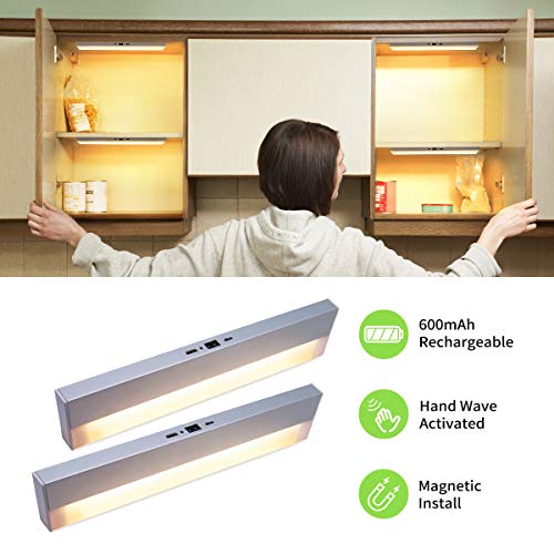 Preisvergleich Produktbild Bason Schrankbeleuchtung, Schranklicht, USB Ladekabel Touch Lampe, Warmes weißes Sensor Licht, LED Nachtlicht für Kleiderschränke, Bücherschrank, Schrankleuchte, Küchenbeleuchtung, Wandschrank,2er Set
