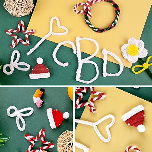 150 Pieces White Pipe Cleaners, Pipe Cleaners Chenille Stem for Creative Home Arts and Crafts Project Decoration Supplies
