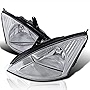 SPEC-D TUNING Chrome Clear Headlights Compatible with Ford Focus 2000-2004 L+R Pair Head Light Lamp Assembly