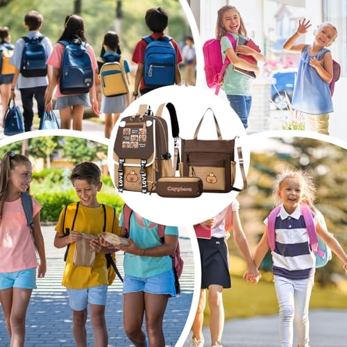 Mochila infantil ergonómica con estampado de erizo para organizar libros y papelería 4
