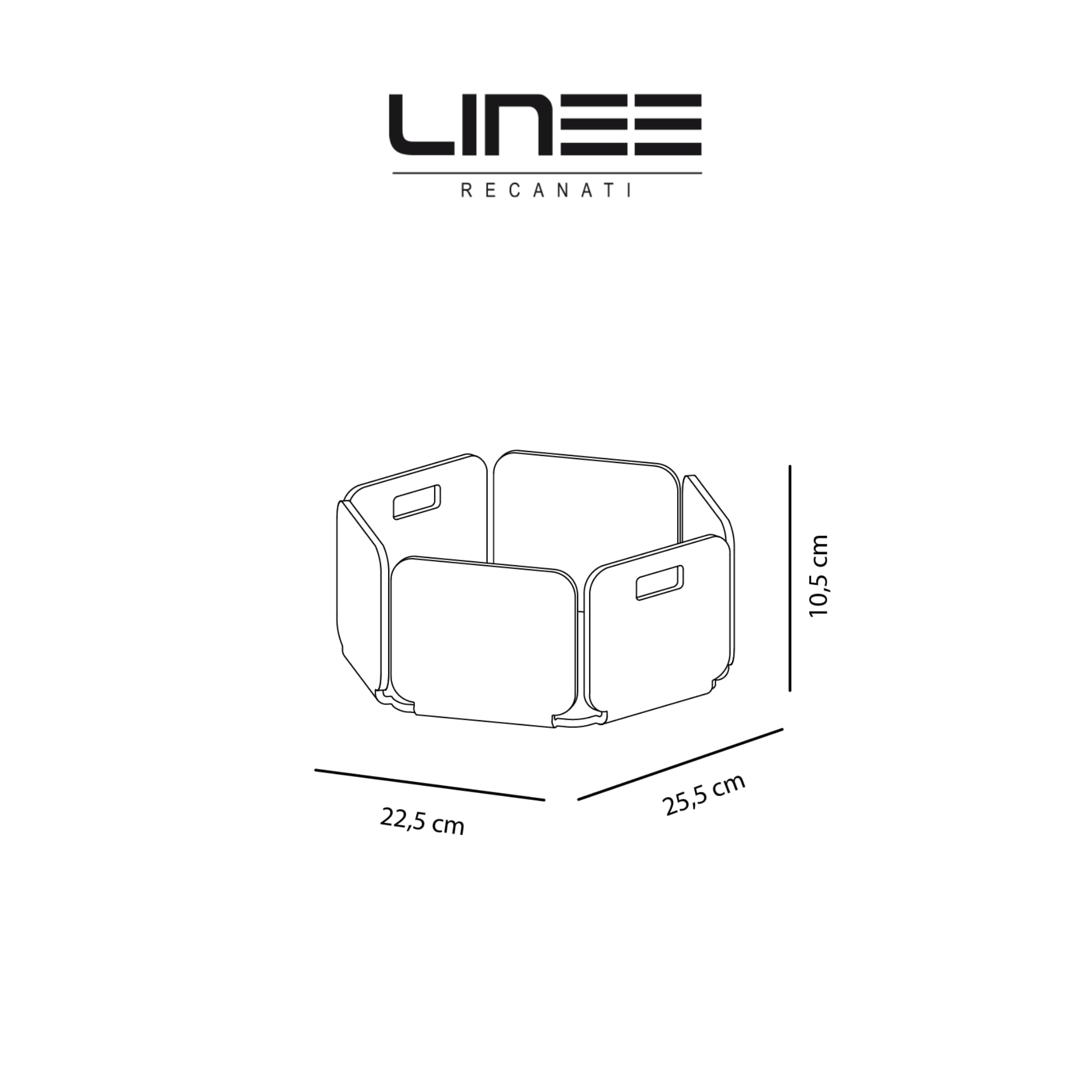 LINEE Recanati - MEDITERRANEA Porte-Pain en PMMA - Panier multifonction pour table et cuisine, porte fruits et porte-objets - Design élégant - 25,5 × 10,5 × 22,5 cm - Fabriqué en Italie (Gris Satiné)