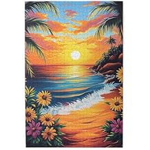 Summer Coastal Dreams Jigsaw Puzzles for Adults 1000 Pieces,Challenging Brain Exercise,Soft Color Aesthetics Summer Gift,Suitable for Family Recreation and Home Wall Decor