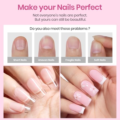 Image of Beetles Gel Nail Tips Etch-X- Square Short, 384pcs 12 Sizes Pre-Etched | Half Matte Full Cover Soft Gel Nail Tips, Press on False Nail Extension Acrylic Fake Nails, Easy DIY Salon Art