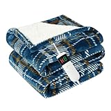 Electric Blanket Heated Throw, Soft Flannel 50'x60' Plaid Heating Blanket with 8 Hours Auto Off 10 Fast Heating Levels Machine Washable Sherpa Heated Blanket with Overheating Protection