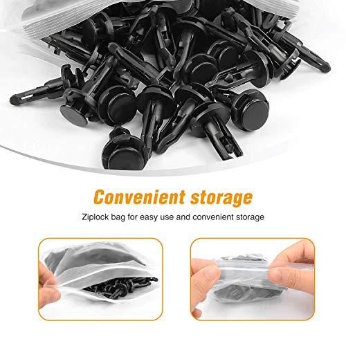 Image of GOOACC 100PCS Nylon Push-Type Automotive Clips Rivet Retainer Fender Bumper Fasteners for Toyota #52161-02020 9mm,1PC Bonus Remover