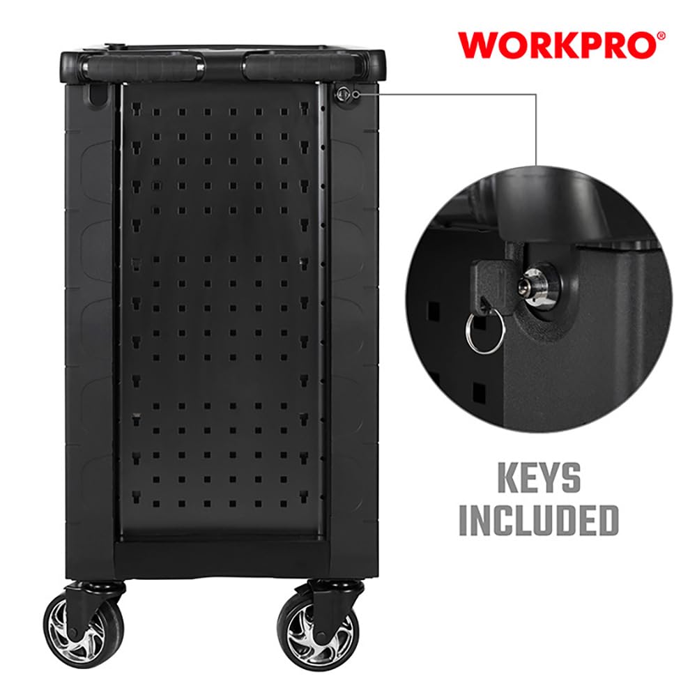 WORKPRO - Carro de Taller (7 cajones, 79 x 49 x 49 x 49 cm, Metal), para Herramientas y Herramientas manuales