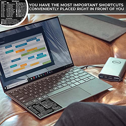 SYNERLOGIC Windows PC Reference Keyboard Shortcut Vinyl Sticker, Laminated, no-Residue Adhesive, for Any PC Laptop or Desktop SM: 3"x2.5" (Black)