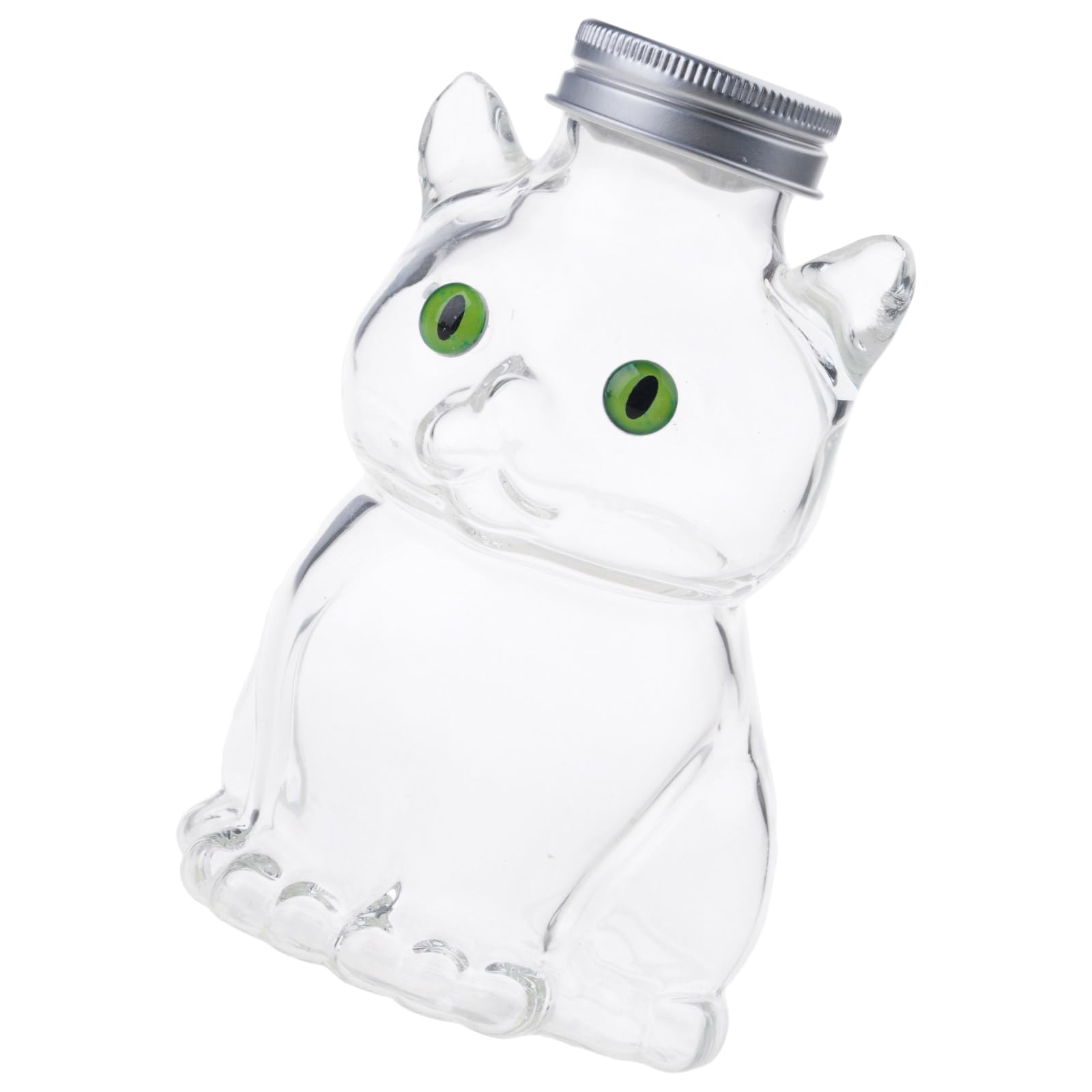 yanzunlrn Lovely Cats Shape Glass Snacks Storage Container for Pet Treats with Lid and Portable Designs Pet Food Storage Jar
