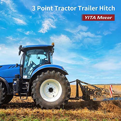 Image of YITAMOTOR 3 Point Trailer Hitch with 2 inch Receiver for Category 1, 3 Pt Tractor Quick Hitch Drawbar Adapter for Kubota, John Deere, BX, LM25H, WLM Tractor, NorTrac, Yanmar, Kioti, Cat