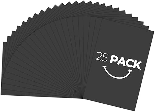 Golden State Art, Paquete de 25 tableros negros sin cortar de 11 x 17 pulgadas, ideal para fotos, fotos, marcos, sin ácidos, núcleo blanco