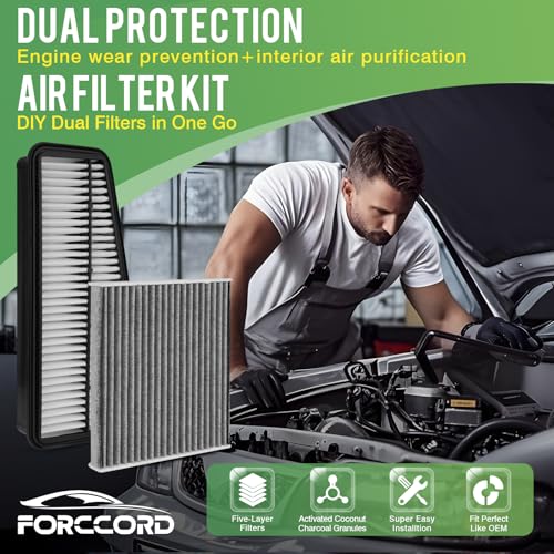 Image of Cabin & Engine Air Filter Fit for Toyota Tundra 2007-2010 4.0L V6 Activated Carbon Cabin Filter Replace#CF10285 CA9683 Car Accessories