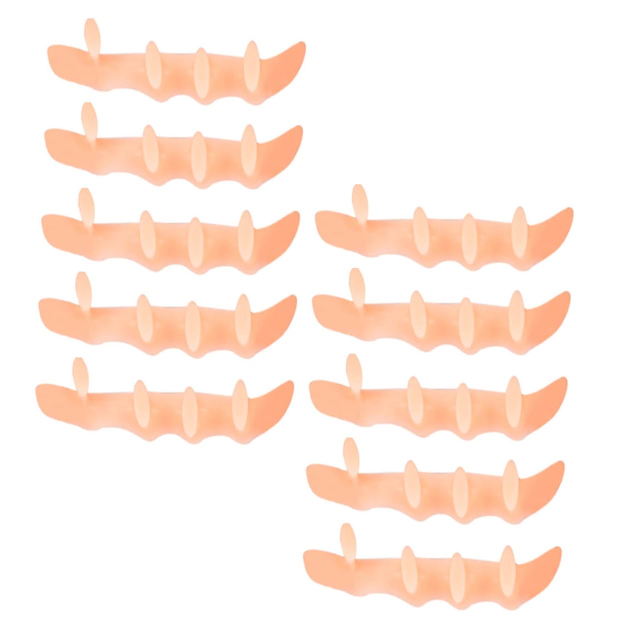 FRCOLOR E Correcting Tools 10 Pcs Toe Separators Pedicure Tool Skin Tone Toe Spreaders for Easy to Use and Store