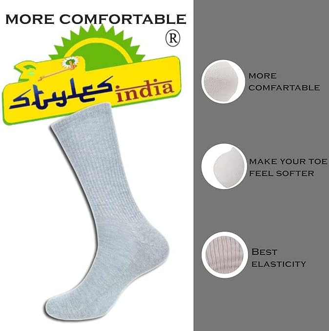 Crew Socks for Women|Cotton Blend Crew Full Length Lightweight Casual Wear Business Regular Socks|Pack of 3 - Image 2