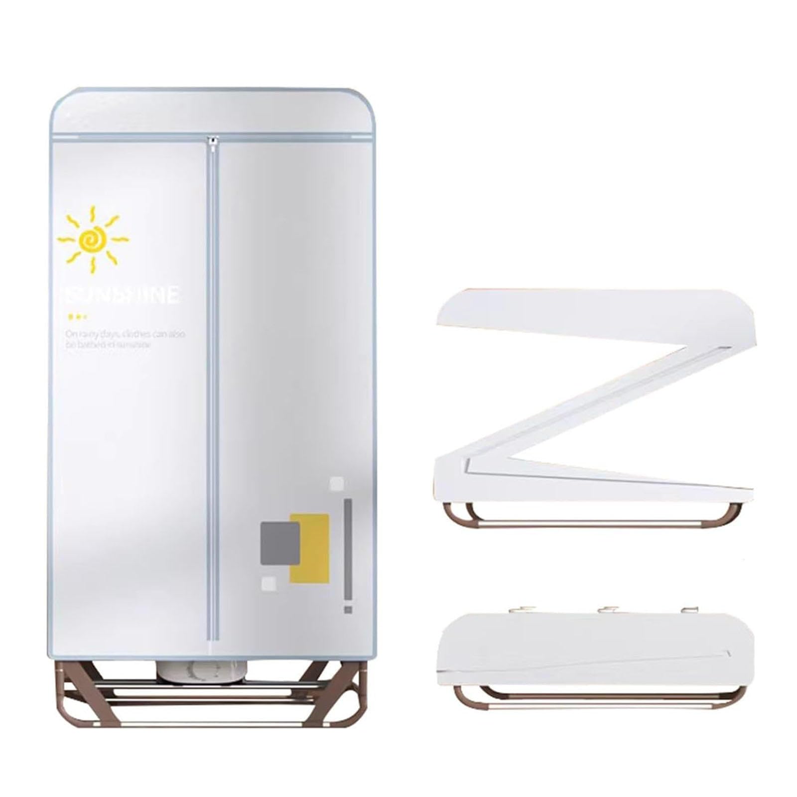 Tendedero con calefacción de 1000 W | Secadora de ropa eléctrica de 2 niveles con funda | Eficiencia energética | Tendedero de secado rápido para ropa húmeda en interiores | Temporizador de 180 minu