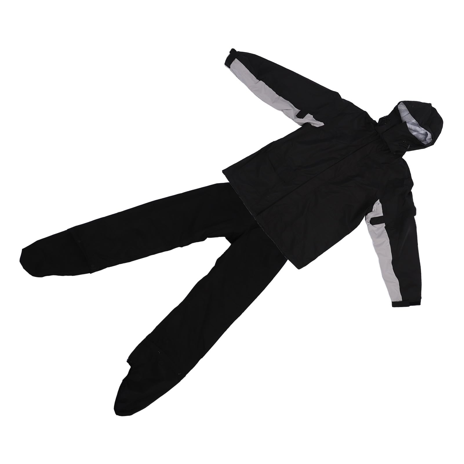 Tuta impermeabile per moto, traspirante, leggera, impermeabile, per equitazione, escursionismo, campeggio, colore nero, 2 pezzi