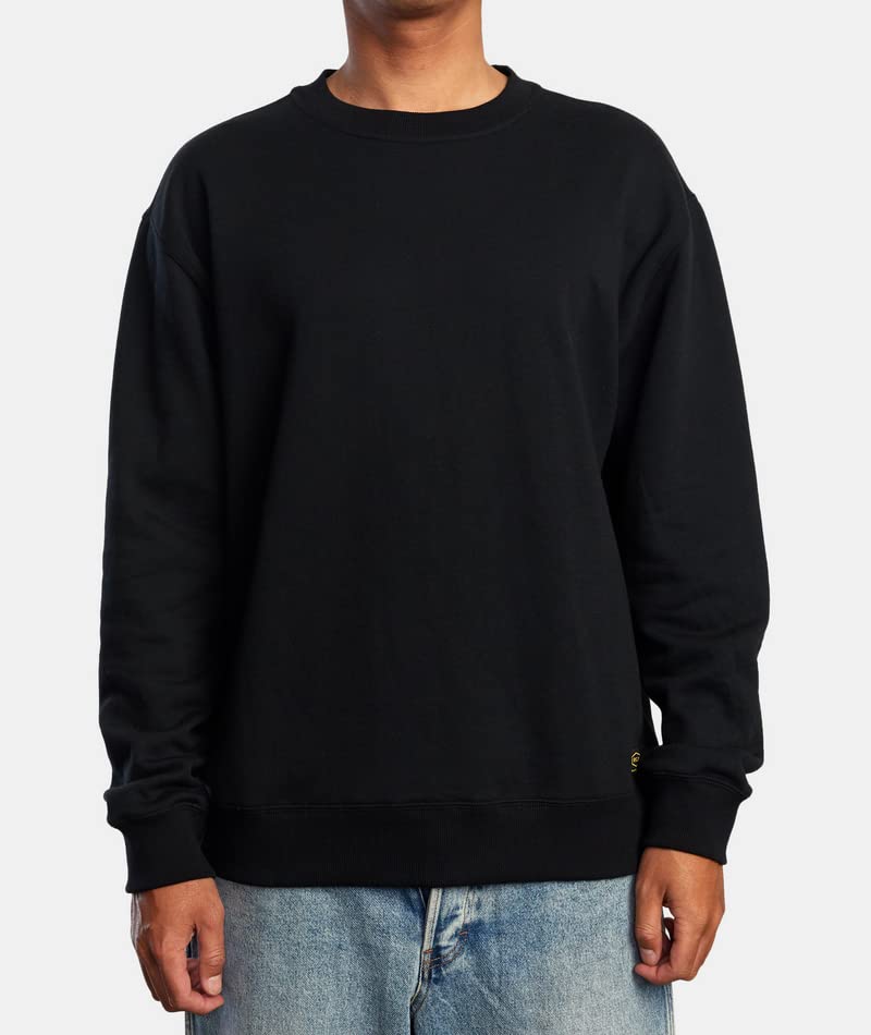 RVCA Mens Relaxed Fit Crewneck - Day Shift Fleece (RVCA Black, XX-Large)2